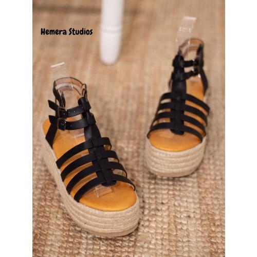 Hemera Studios Roman sandals with jute platform women 2021 summer espadrilles with buckle Gladiator Multicolor