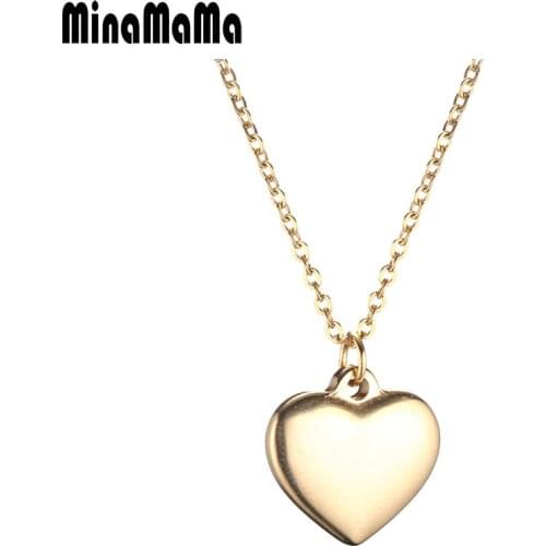 Stainless Steel Love Heart Pendants Necklaces For Women Gold Silver Color Valentines Day Jewelry Gift 2018 Female