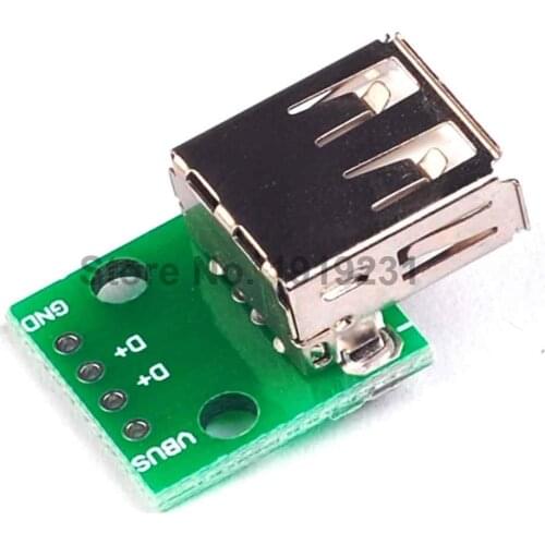 1PCS Type A Female USB To DIP 2.54mm PCB Connector Female USB PCB Board Connector USB PCB Socket USB Connector