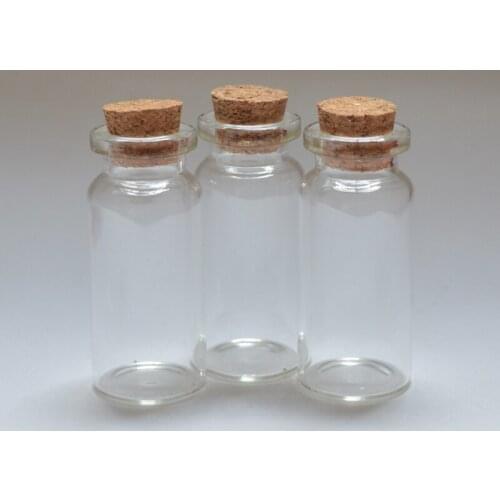 10pcs small glass bottle Clear cork stopper bottles Vials Charms Pendants Crafts DIY Wishing Home Decoration