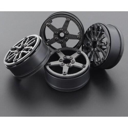 2.2 Inch Carbon Fiber Wheel Hub Rim 4PCS for 1/10 RC Competition Crawler MOA RC4WD Axial SCX10 Traxxas TRX4 Capra Upgrade Parts