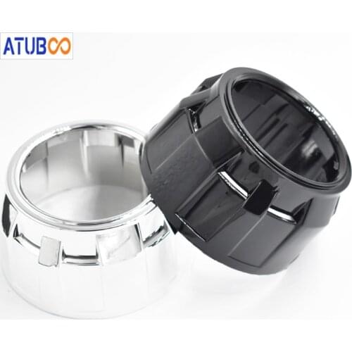 2.5" Black Shroud Hid Projector Lens Cover Headlight Xenon Bulb Shell Easy Install Kit High Temperature Resistant Mask