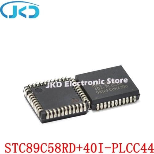 2pcs New and Original STC89C58RD+40I-PLCC44 STC89C58RD+40I PLCC44