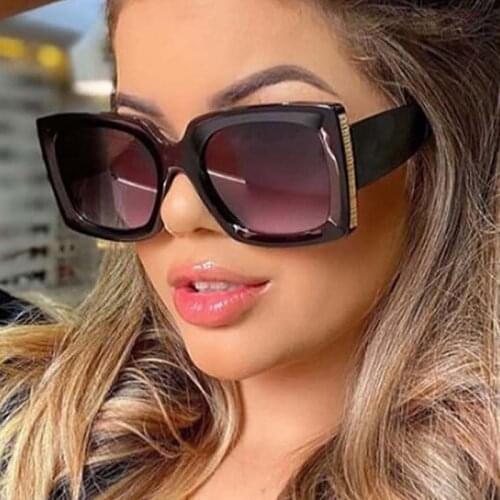 2021 Shades For Women Luxury Square Sunglasses Woman Trendy Big Frame Fashion Sun Glasses Female UV400