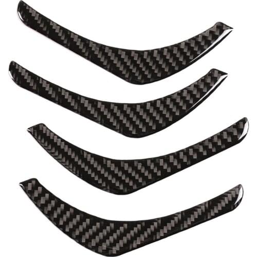 4Pcs Soft Carbon Fiber Car Interior Door Handle Trim Decoration Strip Inner Stickers for Nissan Sylphy 2016-2019