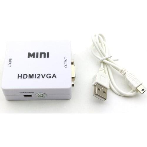 5pcs new Original HD 1080P MINI HDMI to VGA Converter With Audio HDMI to VGA Video Box Adapter For Xbox360 PC DVD PS3 adapter