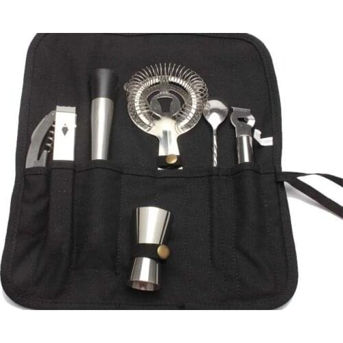 7-PcsStainless Steel Cocktail Shaker Set Cocktail Cocktail Tools With Wine Bag Cocktail Shaker Mixer Drink Bartender Browser Kit