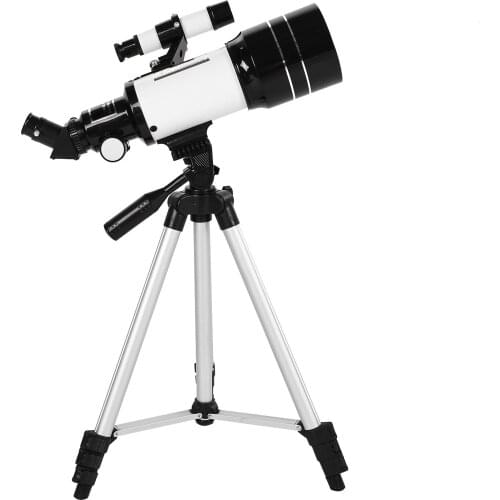 70mm Astronomical Telescope 150X Powerful Monocular Telescope Refractor Spotting Scope with 5×24 Scope Tripod 3X Barlow Lens