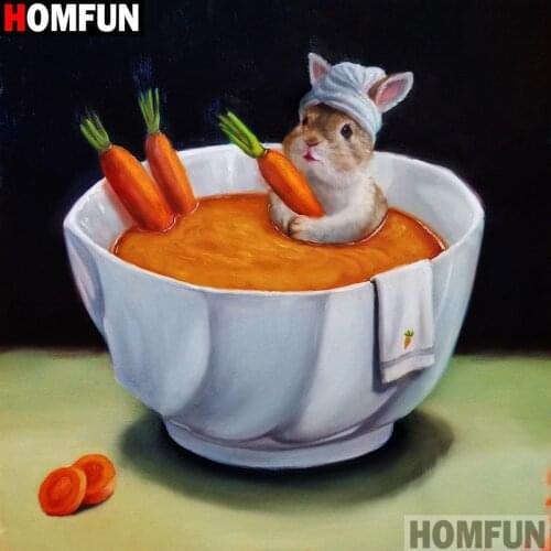 Homfun Full Square/Round Drill 5D DIY Diamond Painting "Cartoon rabbit" 3D Embroidery Cross Stitch Home Decor Gift A12689