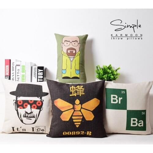 Free shipping/breaking bad TV drama surrounding cotton pillowcase cushion for leaning on of 43 * 43 No Inner