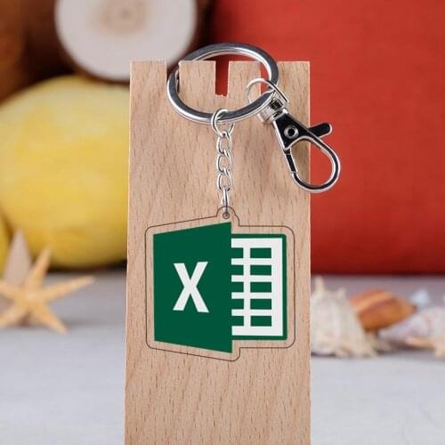 Cute Office Software Icon Keychain Two-sided Key Chain PS Ai Excel Acrylic Bag Charm Pendant Accessories Key Ring