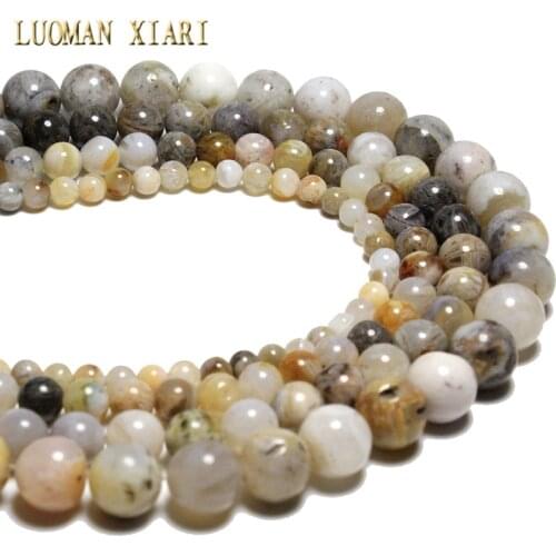 Wholesale AAA+ Bamboo Agat Natural Stone Beads For Jewelry Making DIY Bracelet Necklace Material 4/6/8/10/ 12 mm Strand 15