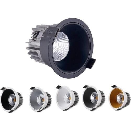 Dimmable Cob Led Anti-Glare Recessed Downlights Light 7W 9W 12W 15W Led Ceiling Spot Ac220v Lights Living Lights For Room Hotel