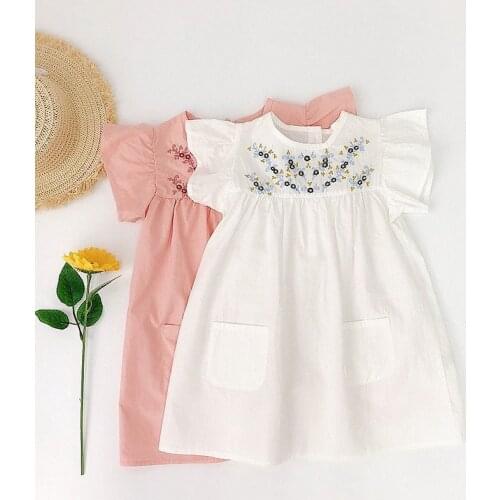 Toddler girl dress outfits short sleeve vestidos kids baby clothing girls casual summer dress children clothes 2-7years old