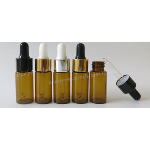 300 x 10ml Travel Amber Empty Glass Essential Oil Dropper Bottle 10cc Brown Glass E-liquid Dropper Vials Containers