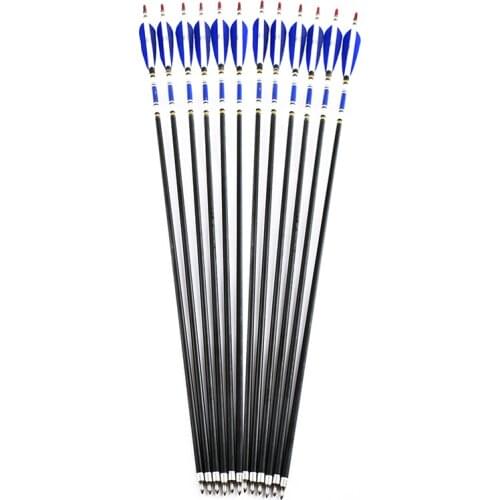 High Quality 6/12 pcs 30inch Carbon Arrows Turkey feather for 20-50lbs Longbow Recurve Bow Hunting Archery for 80cm Length
