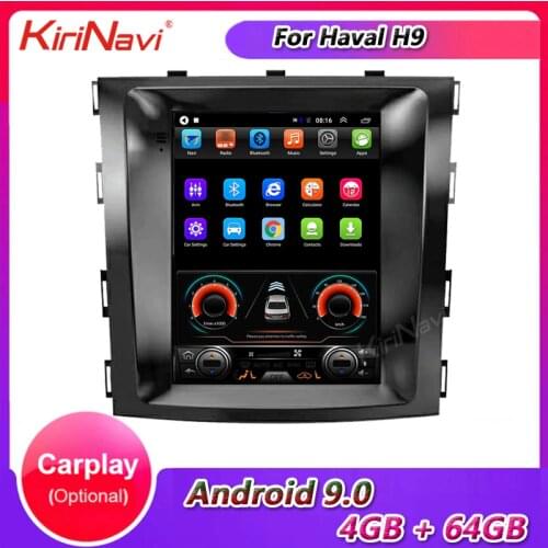 KiriNavi 10.4" Android 9.0 Tesla Style vertical screen Auto GPS Navigation For Haval H9 Car Radio Multimedia Player 4G 2015-2017