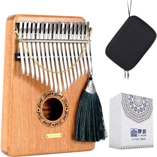 LingTing LT-K17G/K17GEQ 17 keys Kalimba Mbira Thumb Piano (without EQ) Gift for Kids Adult Beginners Professional
