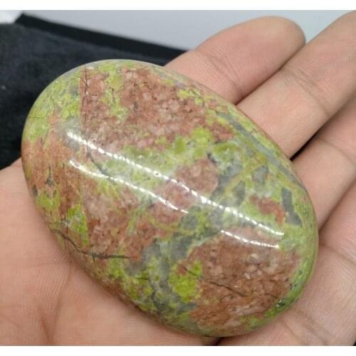 Natural Clinozoisite Tumbled Palm Unakite Stone Crystal Massage Healing Reiki