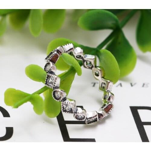 New Fashion Original 925 Silver Stackable Circle and Square Ring For Women Wedding Engagement Pan Rings DropShipping Wholesale