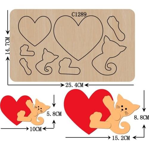 New Cat Wooden die Scrapbooking C-1289 Cutting Dies Multiple sizes