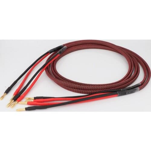 One Pair Pure Copper Loudspeaker Cable With Gold Plated Banana Plug To Pin Plug/Banana To Banana Plug