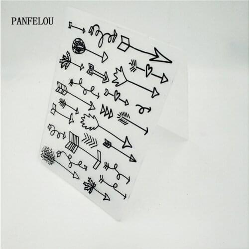 PANFELOU Arrow straight line Embossing folders Plastic For Scrapbooking DIY Template Fondant Cake Photo Album Card Making