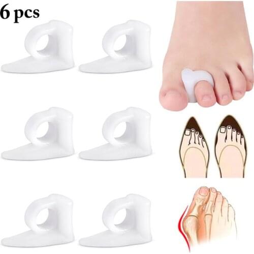 6PCS Kapmore Toe Separator Single Hole Solid Color Creative Toe Spacer Toe Straightener Thumb Adjuster Correction