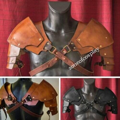Cosplay Props Vintage Witcher Pauldrons Medieval Leather Shoulder Armor Warrior