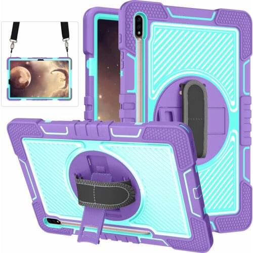 Silicone PC 3in 1 Tablet Case For Samsung TAB S7 FE S7PLUS S6 Lite A7 T500 A7Lite t220 A8 A8.4 T290 T307 Support Shell Funda