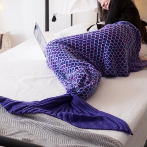 Mermaid tail Warm Knit blanket 80*180CM Fish scale