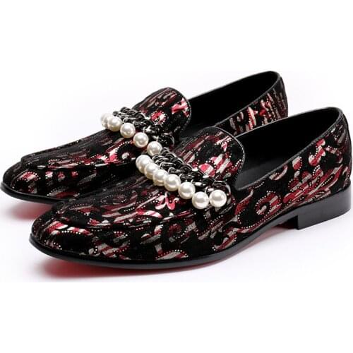 Trendy Tassel Printing Leather Casual Shoes Men Loafers Leisure Party Shoes Mens Nightclub Bars Career Work Show Shoes Big Yards