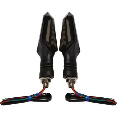 2Pcs Universal Motorcycle Turn Signal Lights Flowing Flicker Led Blinkers