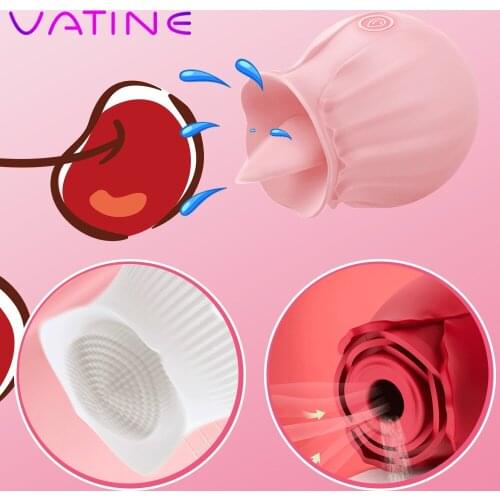VATINE Jumping Egg Vibrator Clitoral Stimulation Breast Massager Tongue Licking Nipple Sucker G Spot Sucking Clit Vibrator