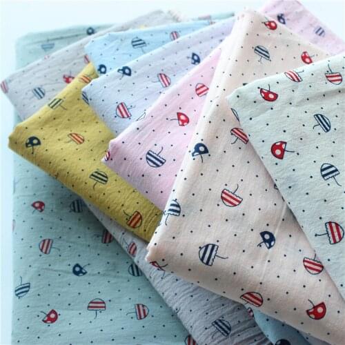 Voile Cotton Washed Crepe Printed Childrens Pajamas Fabric Blouse and Skirt DIY Hand-Made Clothes