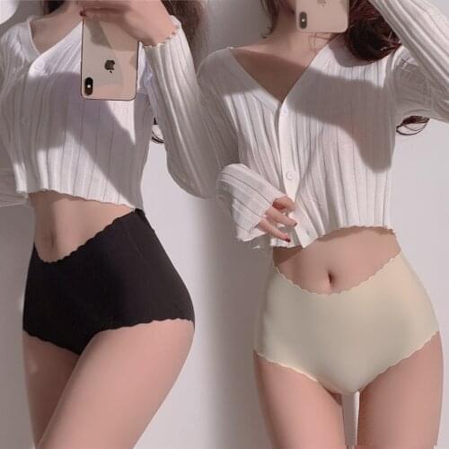 High quality ice silk seamless briefs comfortable Womens panties igh Waist Abdomen In Hip Lift slimming sexy Female underwear