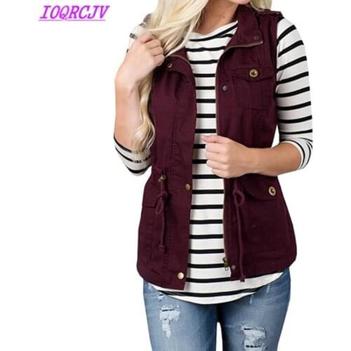 Women waistcoats of large sizes gilet spring short Cotton vest fashion sleeveless Outerwear Autumn female vest top IOQRCJV H315