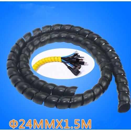 1.5M 24mm Spiral Wire Organizer Wrap Tube Flame Retardant Cable Sleeve Colorful Cable Casing Cable Protective Case Winder