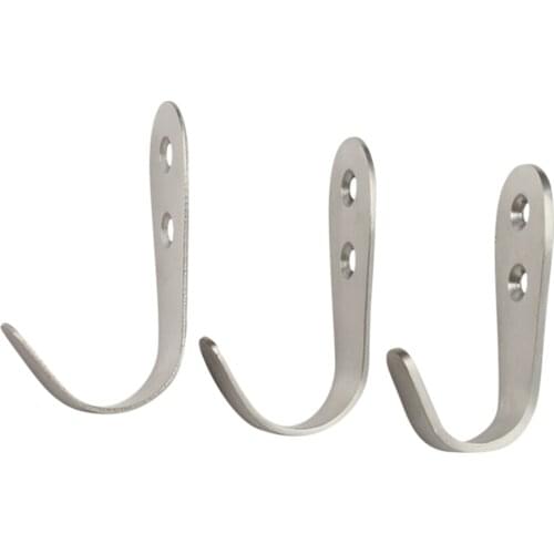 1Pc Stainless Steel Hooks Durable Practical Brushed Kitchen Hook Clothes Hooks Coat And Hat Hanger Towel Hanger 1.5/2/3mm-Thick