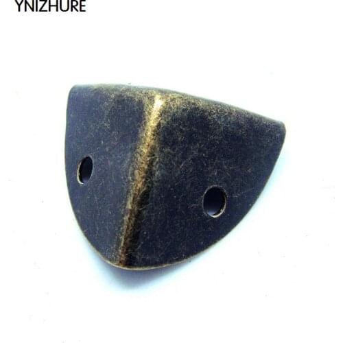 50pcs 25mm Real Metal Corner Brackets For Wood Corners Trilateral Antique Wooden Decorative Gift Wrap Angle Iron Purses