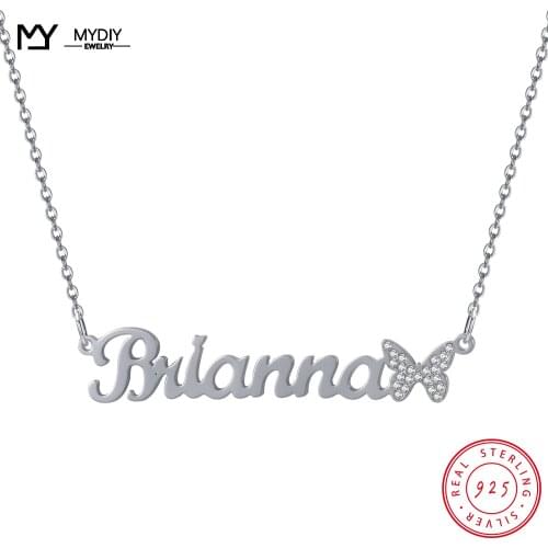 925 Sterling Silver Diamond Kalaunu Retro Trend Custom Name Personalized Gift Girlfriend Necklace Shiny Full Zircon Jewelry