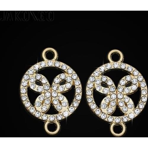 JAKONGO Rose Gold Plated Crystal Butterfly Connectors fit Jewelry Making Findings Accessories DIY 27x19mm