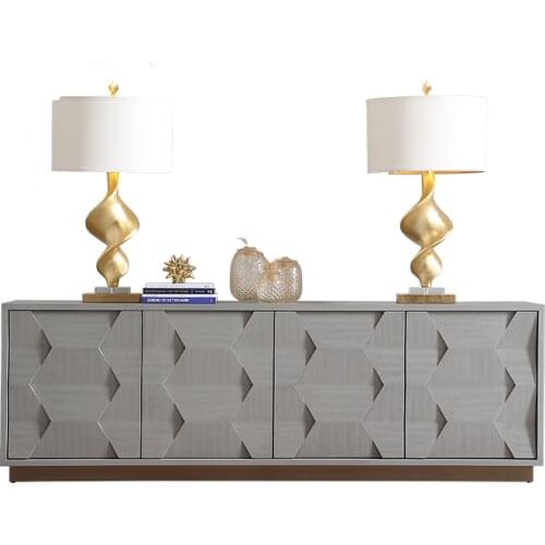 American light luxury solid wood TV cabinet living room small family modern low side cabinet storage floor cabinet furniture