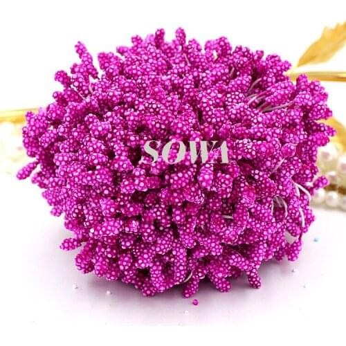 Free Shipping 5mm Double tip 800pcs Rose/Plum Foam Flower Stamen Pistil Artificial Flower Cake Decoration Craft DIY Hot Sales