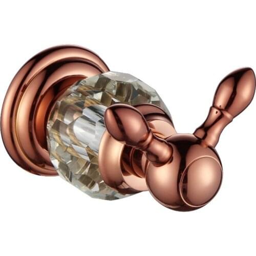 Free shipping rose gold finish crystal design Robe Hook clothes hook