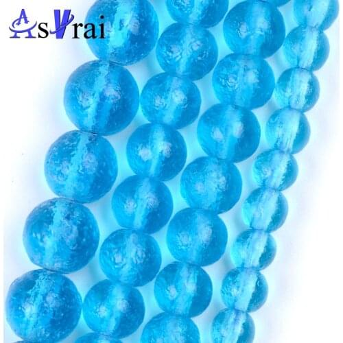 Natural Stone 6 8 10mm Lake Blue Moldavite Beads Round Loose Spacer Beads For Jewelry Making DIY Bracelet Necklace Accessories