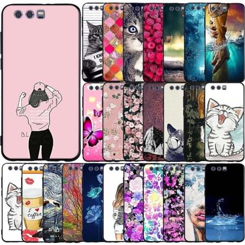 For Huawei Honor 9 Case Flower Animal Cover Silicone Case For Huawei Honor 9 Bumper Shockproof Phone Case Coque Bumper Etui
