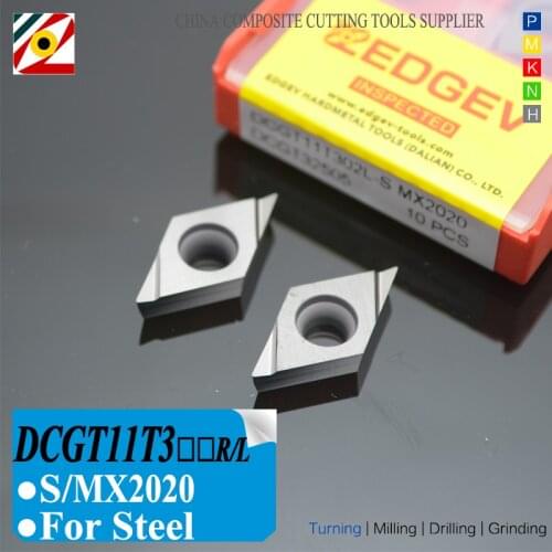 EDGEV Cermet Carbide Inserts DCGT11T302/04R-S DCGT11T302/04L-S MX2020 Boring CNC Lathe Turning Tools To Substitue TN60