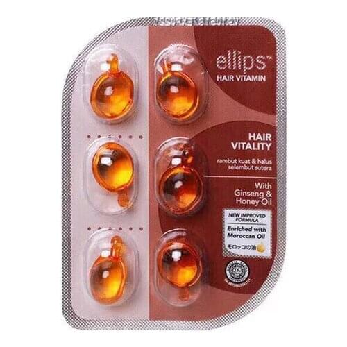 Ellips Hair Vitamin Pro Keratin Complex Oil Smooth Silky Hair Mask Repair Damaged Anti Hair Loss Hair Serum Moroccan Agent Oil