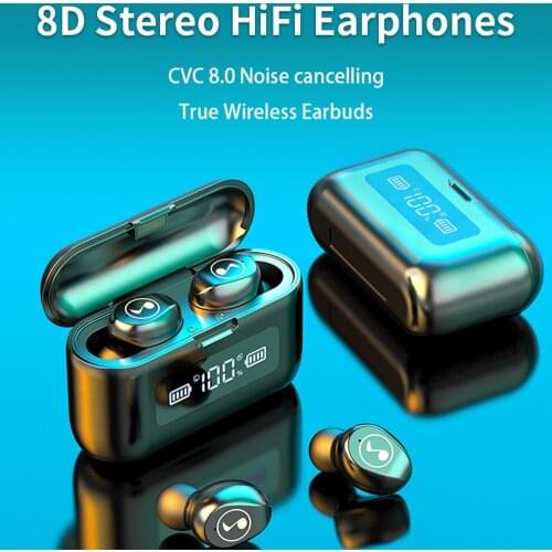 F9 Bluetooth Wireless Earphone LED Display Charging Box 2200mAh TWS Sports Waterproof Earphones Headset Earbuds